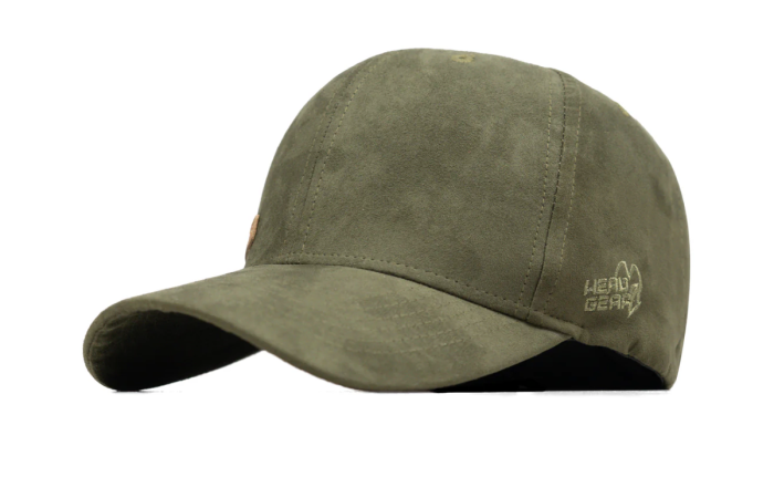 Tk200 Off on HEAD GEAR OLIVE STRUCTURED LEATHER PATCH FITTED CAP