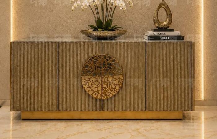 10% Off on Gold Medallion Luxury Fluted sideboard