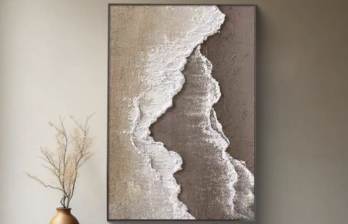 8% Off on Textured Wave Abstract Wall Art