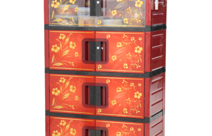 20% OFF on Kitchen Cabinet Red+Black-TEL