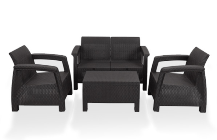 15% OFF on Caino Sofa 4 Pcs Set W/O Foam Black