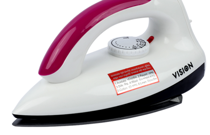15% OFF on VISION 1000W Electric Iron Shock & Burn Proof VIS-DEI-002 Multi-Color