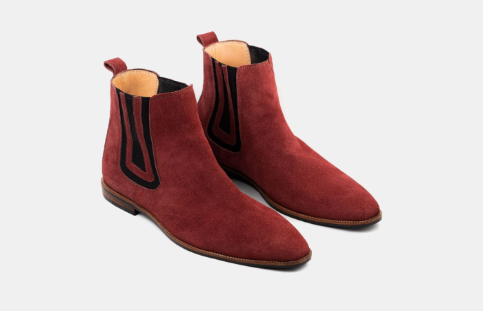 24% OFF on Maroon Strap Suede Boot
