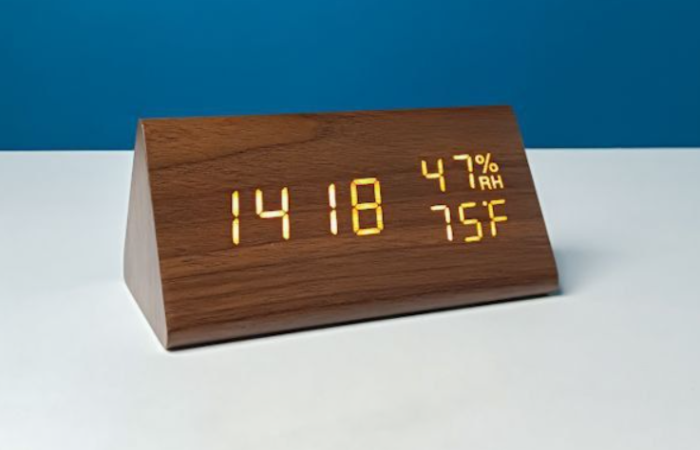 18% Off on Triangle Wooden Style Digital Led Clock