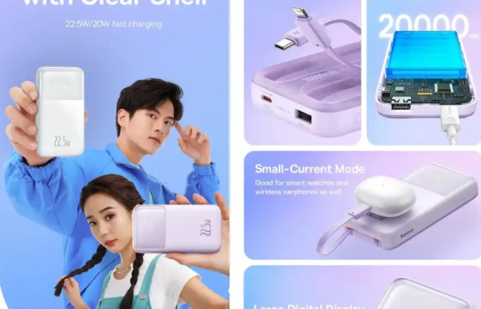 28% Discount on Baseus Comet Series 22.5W 20000mAh Dual Cable Digital Display Power Bank