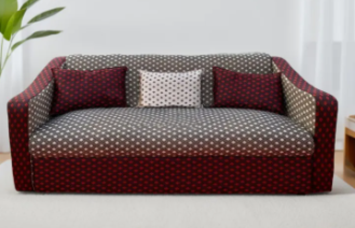 54% Off on Three Seater Living Room and Office Sofa with Cushions Super-fine Fabric