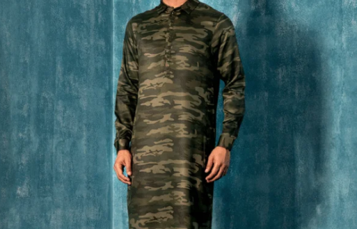 50% Off on Zaviyar Kabli Set | Army Green
