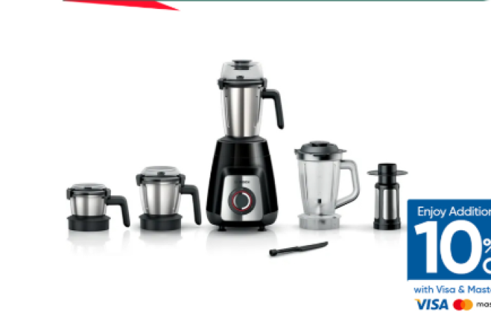 36% Off on BOSCH 1000W 4 Jars Mixer Grinder (MG8724A1KI)