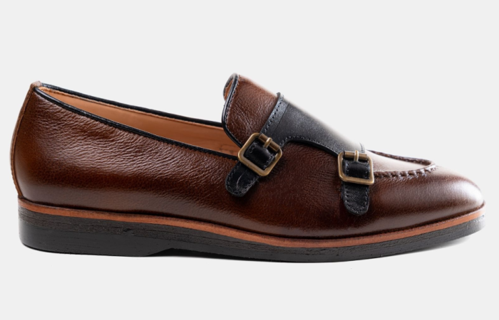 18% Off on Coffee Square Double Monk Loafer