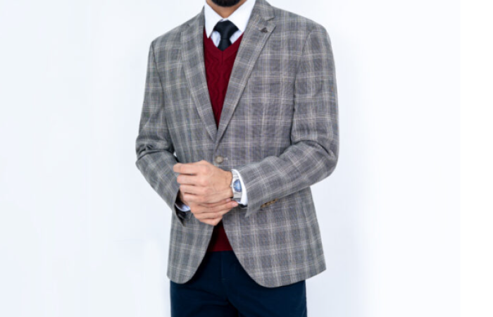 50% Off on Richman Classic Ash Textured Slim Fit Blazer