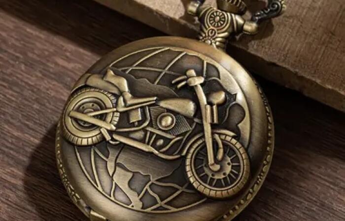 Tk400 Off on K1108 Vintage Bronze Motorcycle Pocket Watch