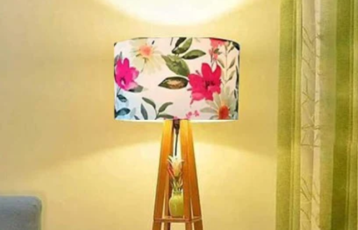 Tk400 Off on Wooden Floor Lamp With Printe Shade