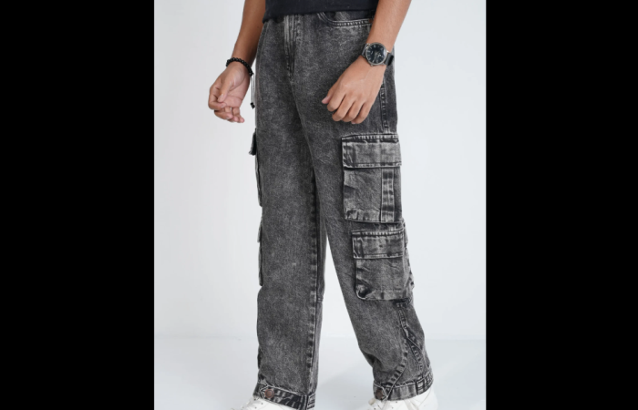 Tk600 Off on 8-Pocket Baggy Denim Cargo Pants