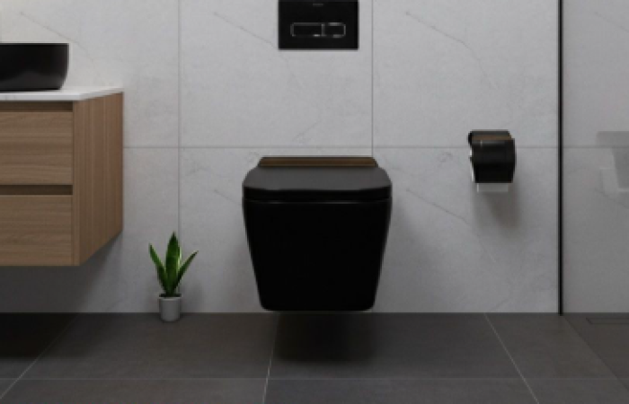 Tk4600 Off on Wall Hung commode Black Matte -2006