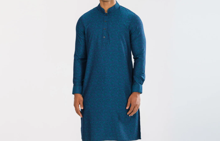 20% Off on Mens Peacock Blue Basic Panjabi
