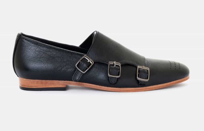 19% Off on Triple Monk Loafer in Black