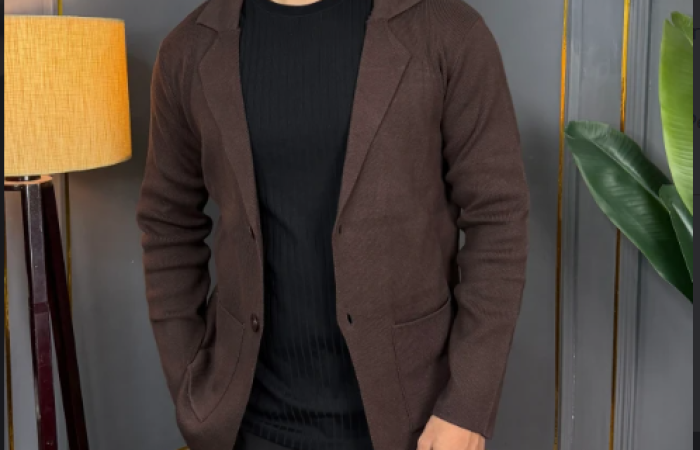 50% Off on Premium Classy Sweater Knit Blazer - Coffee