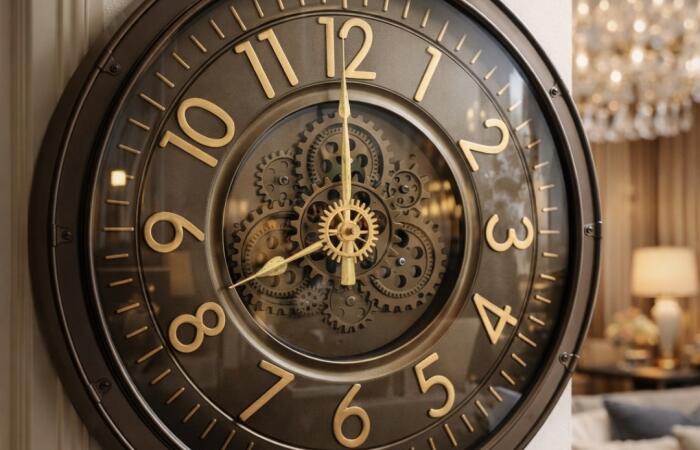 12% Off on Elegant Vintage Wall Clock 23 Inch Luxury Gear Design