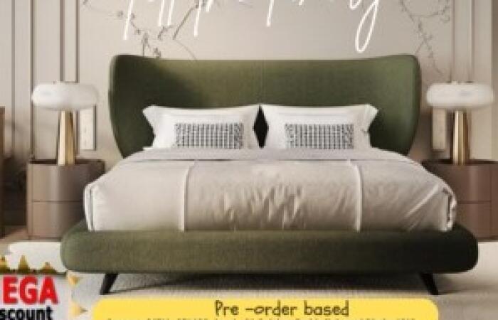 Tk20000 OFF on Tk2600, Modern Elegant curved headboard bed