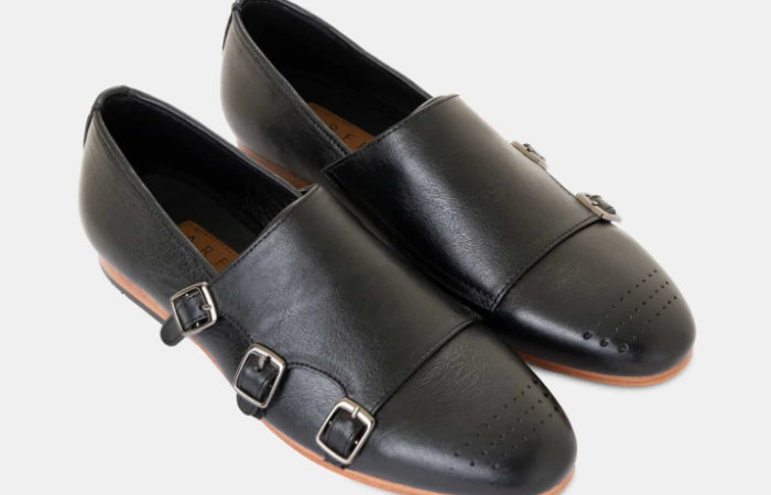 Tk744 OFF on Triple Monk Loafer in Black