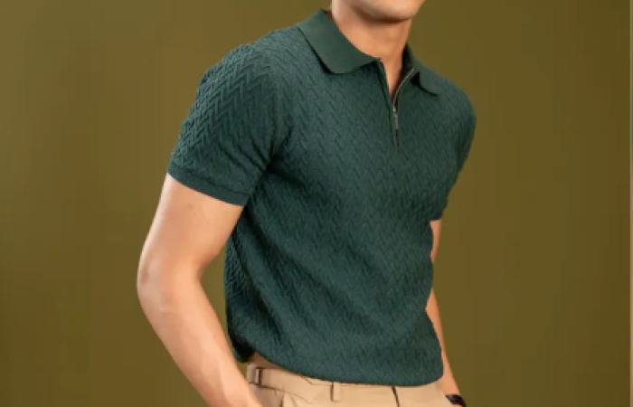21% Off on Premium Knitted Polo Shirt For Men