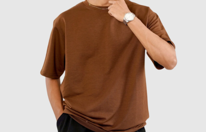 56% Off on 250 GSM Terry Tshirt - Brown