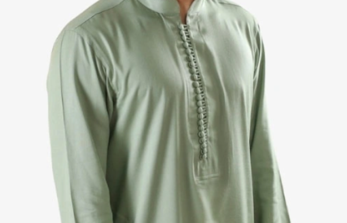 Tk524 Off on Green Premium Cotton Panjabi – Perfect Ethnic Wear for Eid, Weddings & Casual...