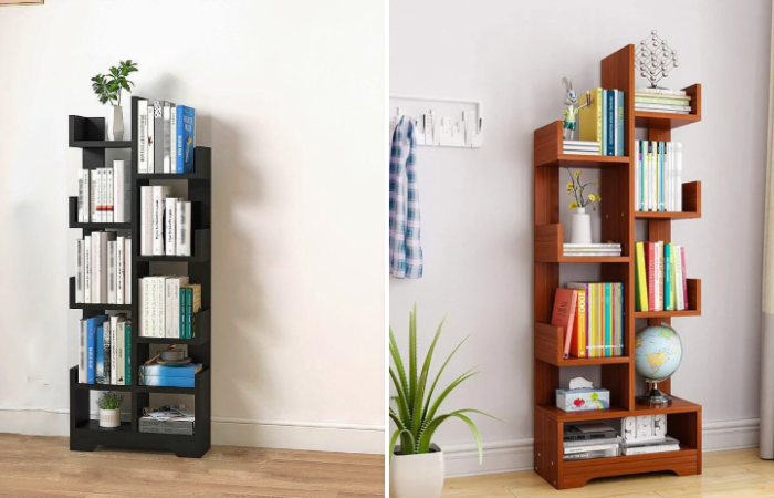 24% OFF on 6 Tier L-Shaped Wooden Bookshelf