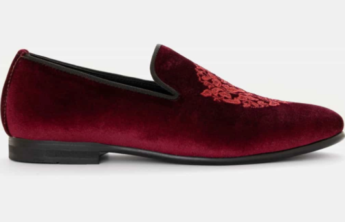 Tk3069 OFF on Signature Embroidered Velvet Slip-On
