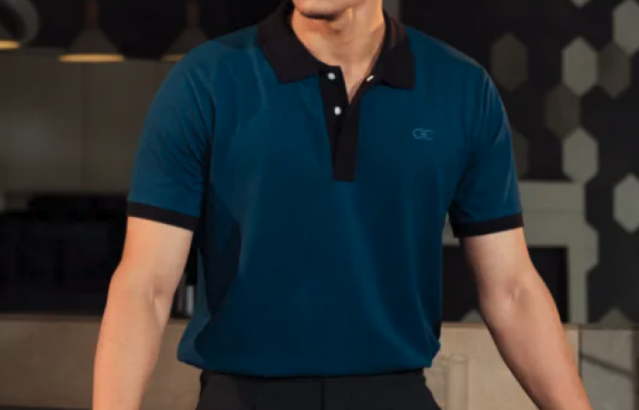 22% OFF on Apatite | Deep Blue-Green Shade Minimalist Polo Shirts