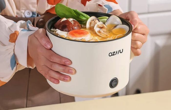 54% OFF on 1.8L Mini Electric Cooker – Portable Non-Stick Travel Pot for Rice, Ramen &...